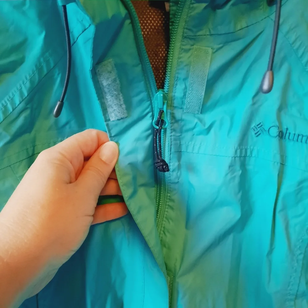 Columbia Arcadia II Lightweight Jacket green blue packable rain jacket size M - Picture 6 of 16